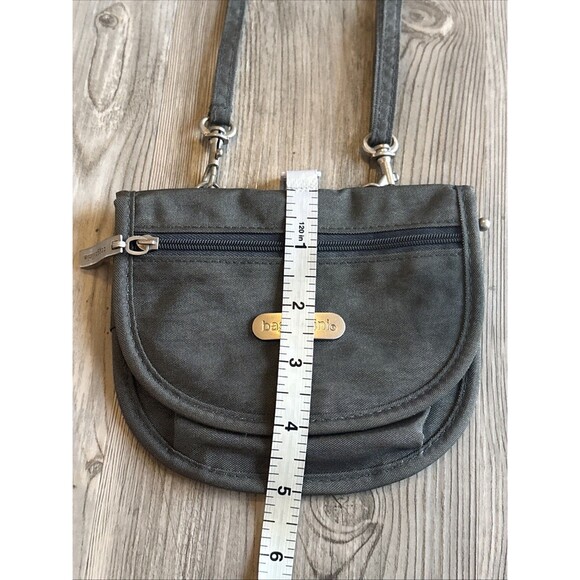 Baggallini Mini Crossbody Belt Bag Purse Travel Pouch ID & Zip Pockets Gray - Picture 6 of 9